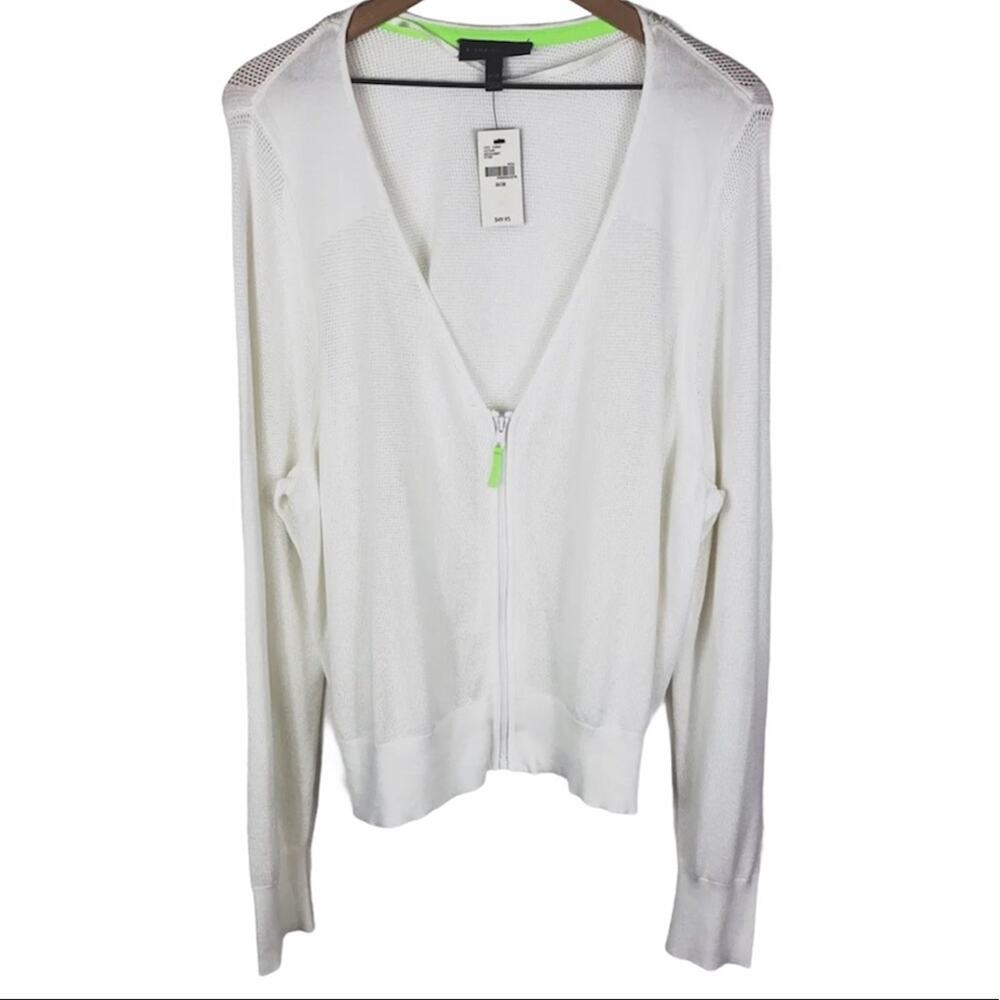 Lane Bryant White & Green Jacket Women Top SIZE 26/28 BRAND NEW WITH TAGS